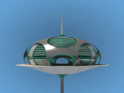 Futuristic Architecture Skyscraper 10 3D model