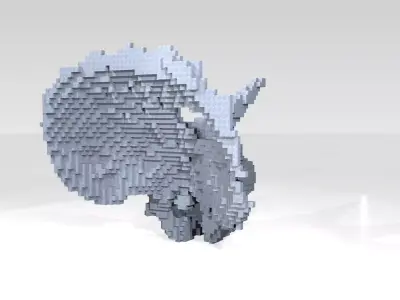 Triceratops Skull Voxel 3D model