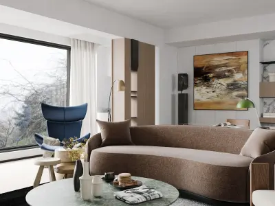 apartment interior scenes     3D model 7