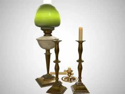 Antique lighting Low-poly 3D model