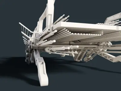 Futuristic scifi Modular Bridge Low-poly 3D model