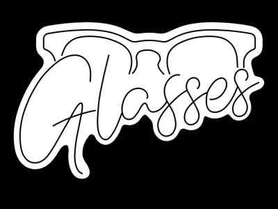 Glasses Neon Sign 3D model