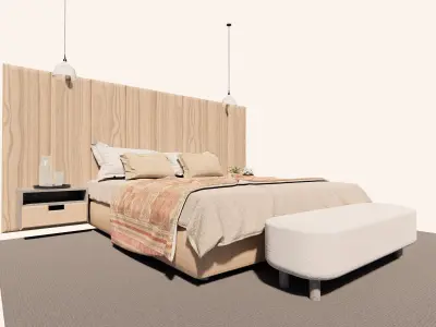 Modern Ceiling Pendant Light - Minimalist Metal Lamp 3D Model 3D model