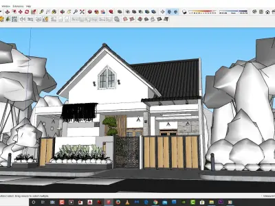 Sketchup enscape exterior and interior  ready for animation 3D model