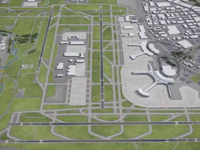 Toronto - Pearson International Airport - YYZ Low-poly 3D model