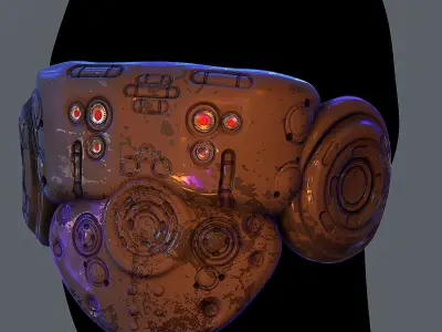 Gas mask helmet 3d model scifi Low-poly Low-poly 3D model Low-poly 3D model 74