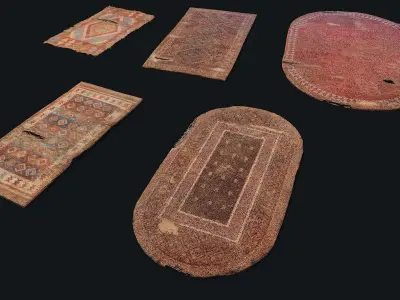 Small Carpets 1-5 Low-poly 3D model