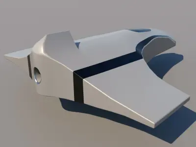 Aeroplane rocket launcher Low-poly 3D model