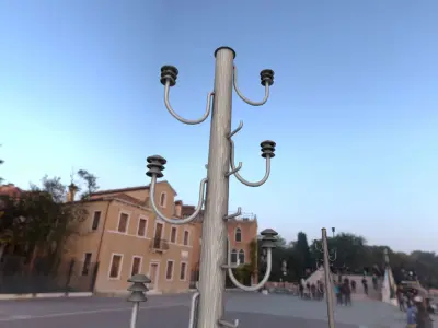 Wood Electricity Pylon With Ladder - Object 008 Low-poly 3D model