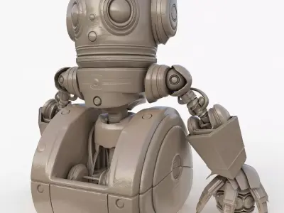 Cute Robot Clay 3D model