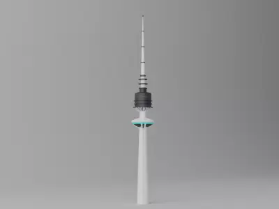 Cartoon Kuwait Liberation Tower Landmark 3D model