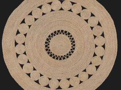 HM Home patterned jute rug and Ikea 3D model