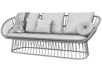 Cala 3 Seater Garden Sofa By Kettal 3D model