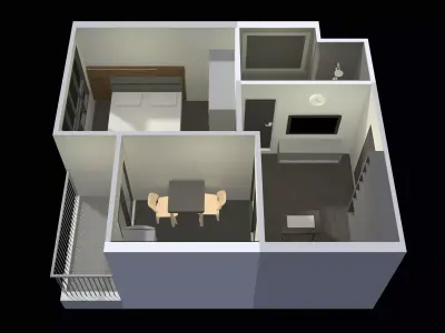 Apartment room 25-71 3D model