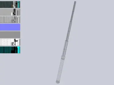 Sci fi baston Low-poly 3D model