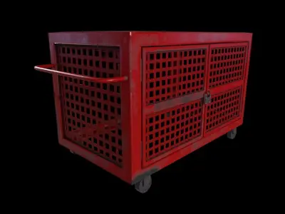 Storage Cart - PBR Game Ready - Low Poly 3D Model Low-poly 3D model