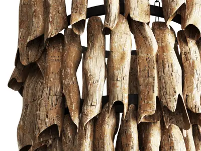 Wood  chain  lamp n1 3D model