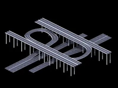 City Road - Overpass 01 3D model