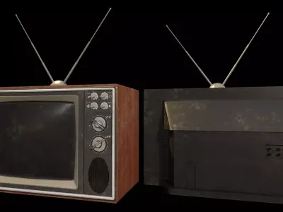 Vintage TV Low-poly 3D model