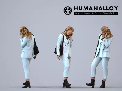 Basics0354 - A set containing 5 models of male and female 3D model