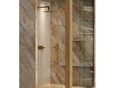 Corner Shower Cabins 14 Low-poly 3D model