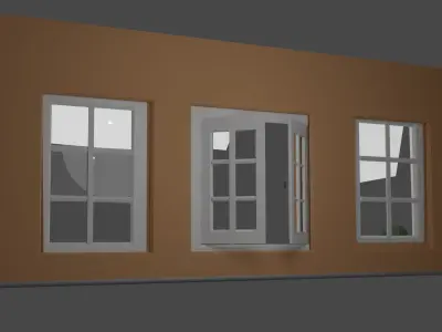 French Style window Free 3D model