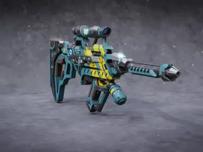 Sci-Fi Gun model- Low poly Low-poly 3D model