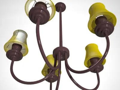 Chandeliers model 1 chandelier with four lamps 3D model