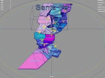 Santa Fe  Argentina map region geography political geographic 3D model