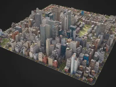 Realistic City S6-v2 MAYA Low-poly 3D model