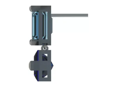 Gold Stud stl 3dm Earrings Cocktail Color Blocks je0139 3D print model