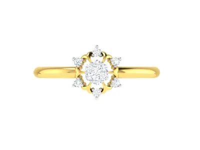 Light Weight Gold Diamond Rings-R-4148 3D print model