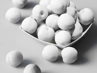 Nectarine v2 Low-poly 3D model