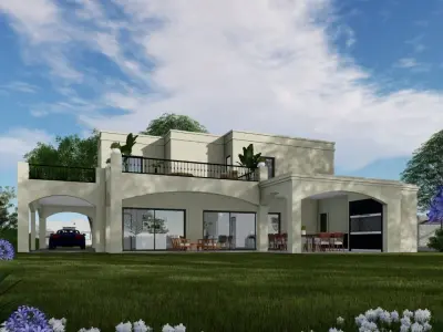 House modern with two stories 3D model
