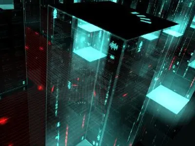 City futuristic with lights 3D model