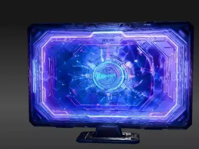 Futuristic Holographic Monitor 3D Model Sci-Fi Game-Ready  Low-poly 3D model