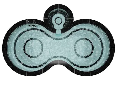 Pool with Jacuzzi Low-poly 3D model