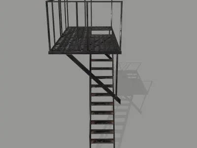 Fire Escape Low-poly 3D model