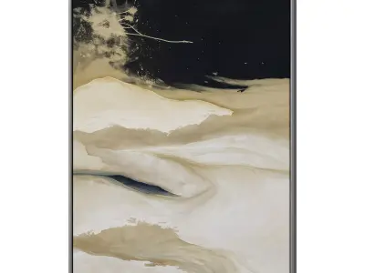 Set of 3 Abstract Paintings in Frames 3D model 9