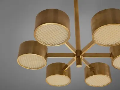 Hans Agne Jakobsson Round Chandelier in Brass 3D model