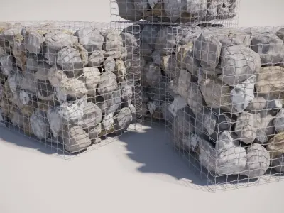 GABION STONE WALL 3D model