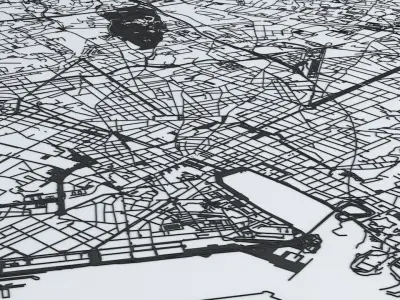 Marseille Road Network and Streets 3D model