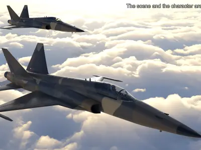  Camouflaged Military Fighter Jet without Rockets 