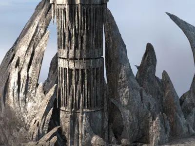 Persian desert Empress cliff 7 3D model