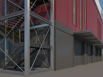 Industrial Warehouse Exterior 17 3D model