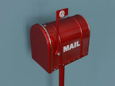 Metal stationary mail box 3D model