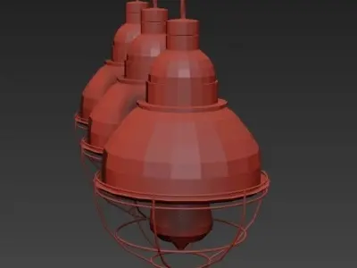 Garage retro color lamp 3D model