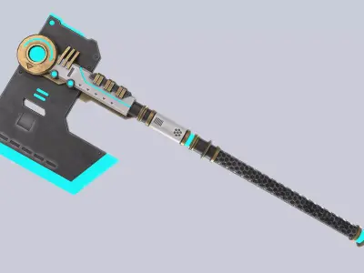 Scifi axe Low-poly 3D model