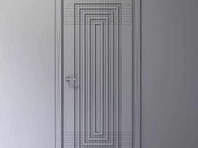 Interior door with linear decor 3D model