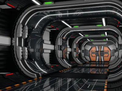 Sci Fi Corridor 3D model 102